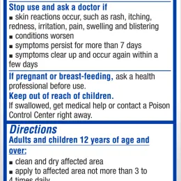Salonpas® LIDOCAINE PLUS Pain Relieving Cream – back side of box
