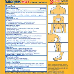 Salonpas® HOT Drug Facts Label