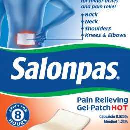 Salonpas® Pain Relieving Gel-Patch HOT – front side of box